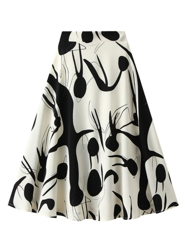 High Waist Slim Dovetail Print Skirt linen skirt natural