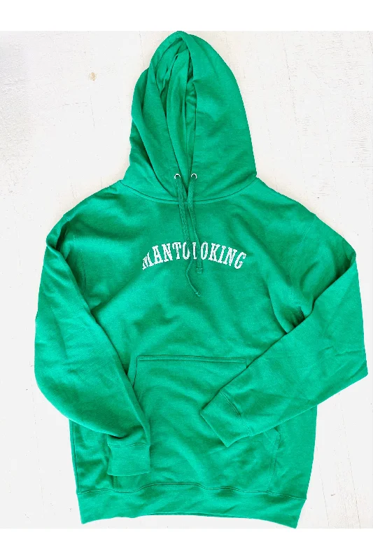 Stonewashed Kelly Green Mantoloking Hoodie Hoodie with Velcro Closure Adjustable Secure