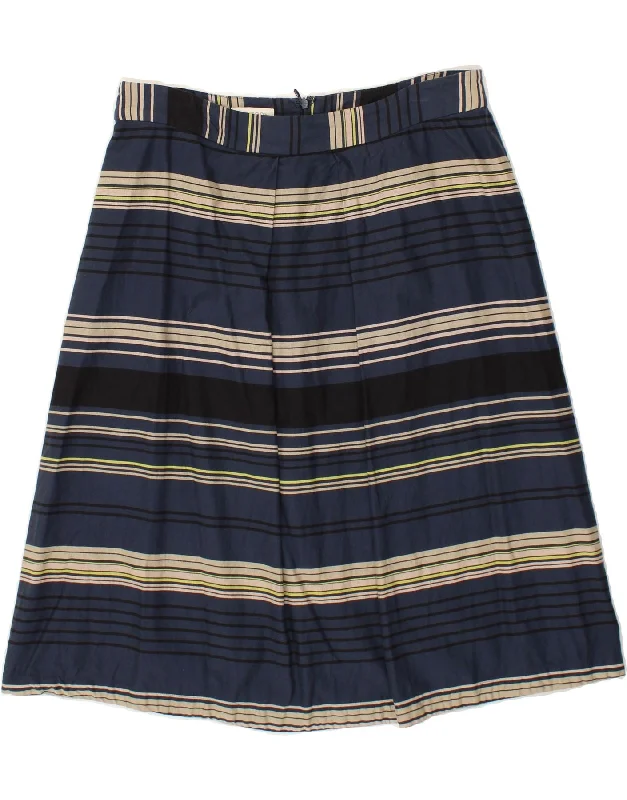 MONSOON Womens A-Line Skirt UK 14 Large W34 Navy Blue Striped Cotton velvet skirt luxurious MONSOON Womens A-Line Skirt UK 14 Large W34 Navy Blue Striped Cotton velvet skirt luxurious