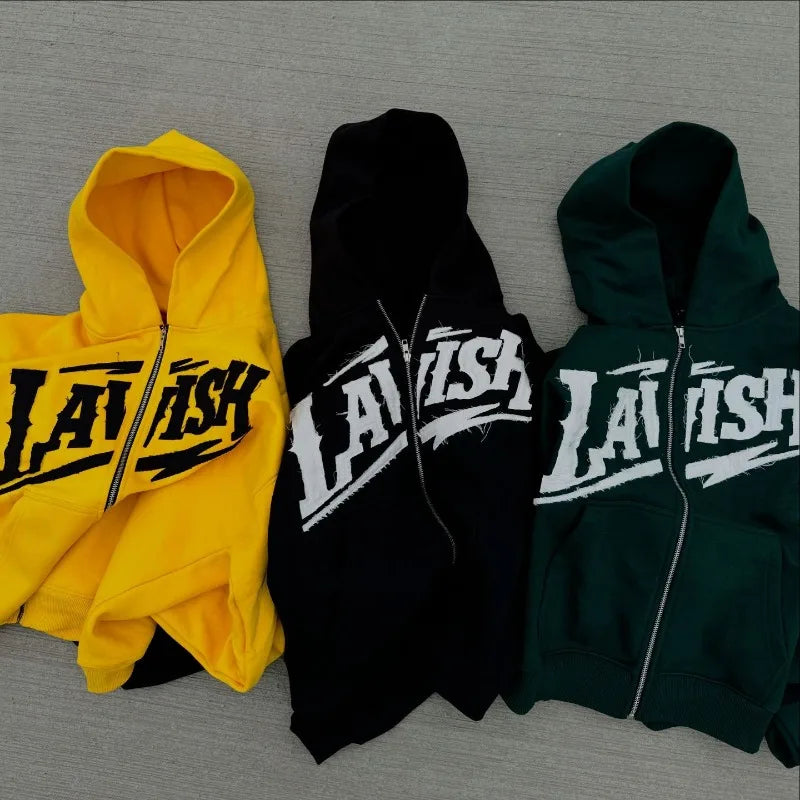 Advbridge Y2K Fashion New High Street Fashion Letter Patch Zipper Hooded Women Harajuku Hip Hop Pop Gothic Casual Couple Sweatshirt Tops Hoodie with Zipper Versatile Modern Advbridge Y2K Fashion New High Street Fashion Letter Patch Zipper Hooded Women Harajuku Hip Hop Pop Gothic Casual Couple Sweatshirt Tops Hoodie with Zipper Versatile Modern