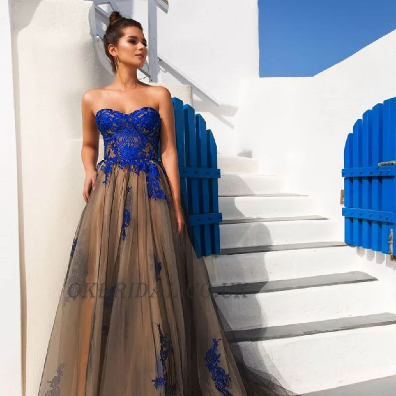 Sweet Heart Prom Dress, Charming Prom Dress, A-Line Prom Dress, Tulle Prom Dress, Applique Prom Dress, Backless Prom Dress, KX19 Tunics Luxurious high-end