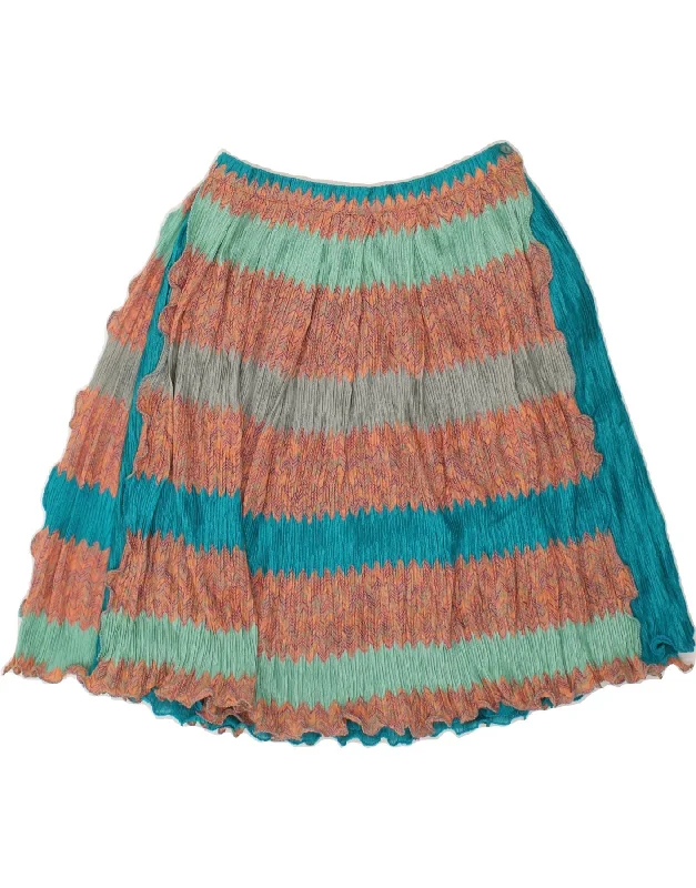 VINTAGE Womens A-Line Skirt IT 46 Large W28  Blue Striped relaxed fit skirt