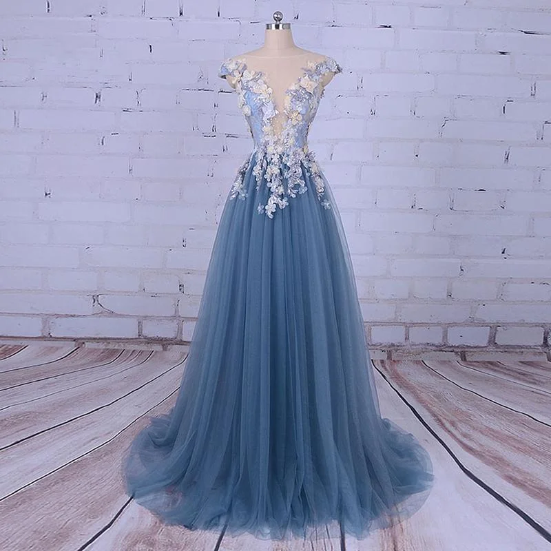 Charming Beaded Prom Dress, A-Line Tulle Prom Dress, Applique Prom Dress, KX353 Tunics Corduroy durable