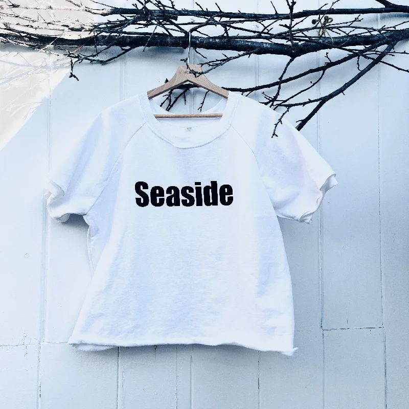 VH-1477 SEASIDE White Sweatshirt Hoodie with Exposed Zipper Edgy Industrial