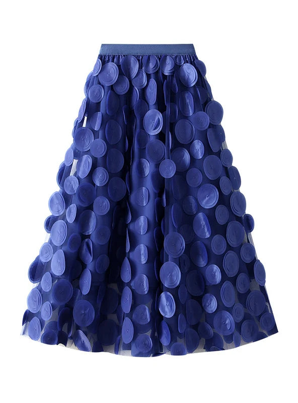 Heavy Industry Three-dimensional Polka-dot Gauze Skirt lace skirt elegant