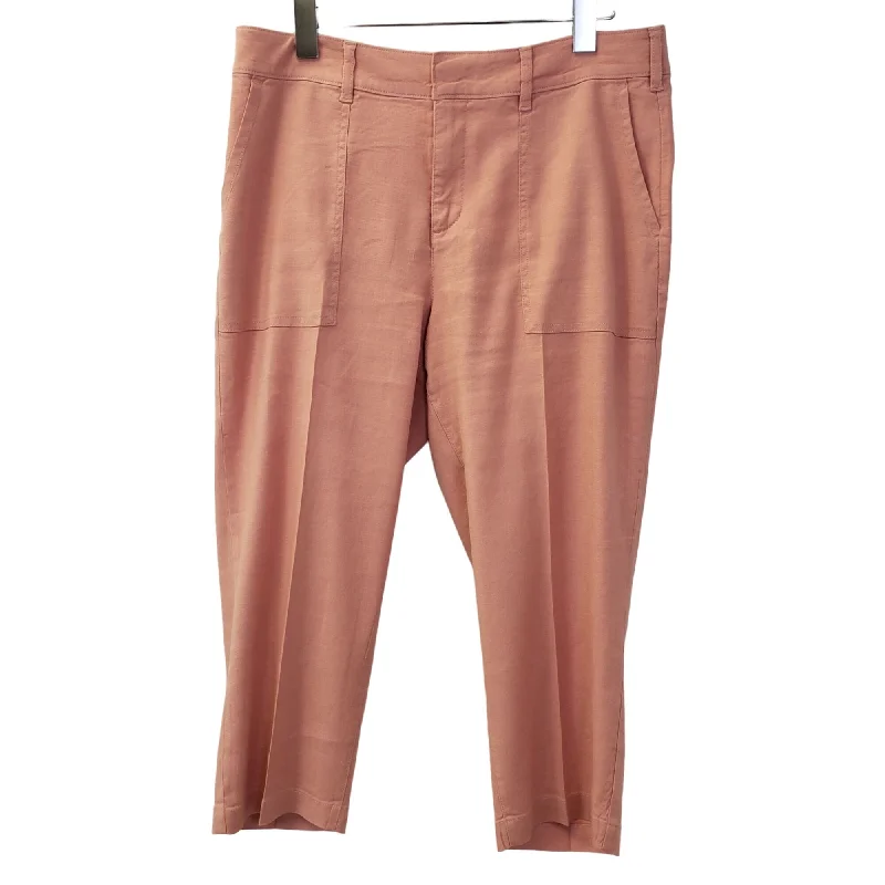 NYDJ Linen Blend Capri Pants Size 8P Trendy Printed Pants