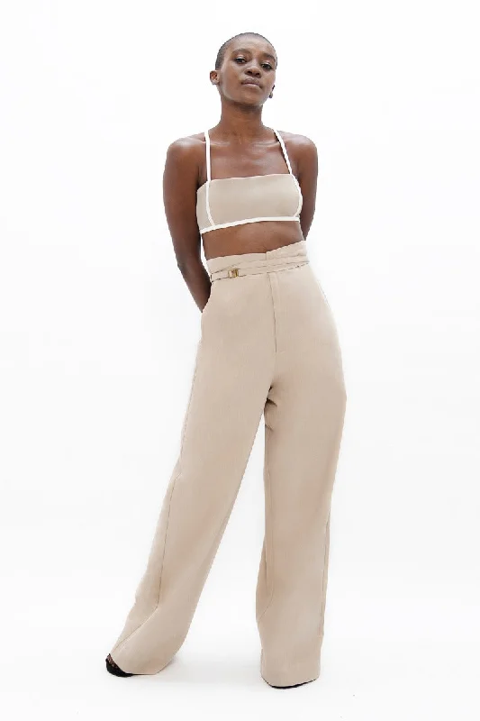Florence - Pants - Sand High-Waist Yoga Pants