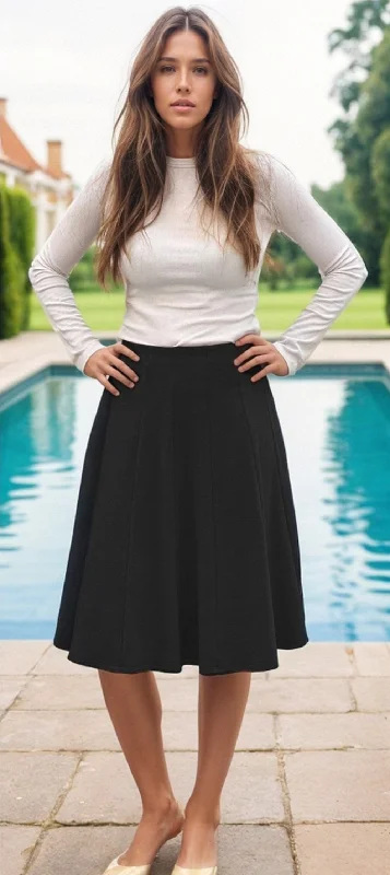 Cotton Paneled Skirt 25" denim skirt classic