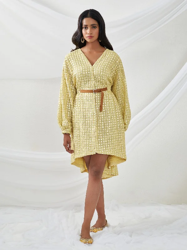 Mirrorwork Wrapover Shift Dress Tunics Luxurious high-end