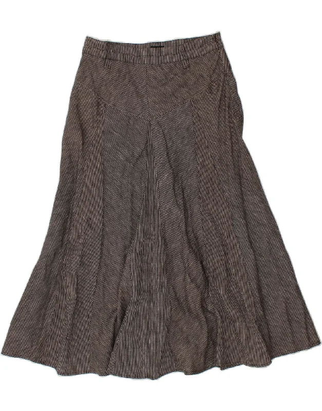 HOBBS Womens A-Line Skirt UK 10 Small W27 Grey Pinstripe Linen chiffon skirt delicate HOBBS Womens A-Line Skirt UK 10 Small W27 Grey Pinstripe Linen chiffon skirt delicate