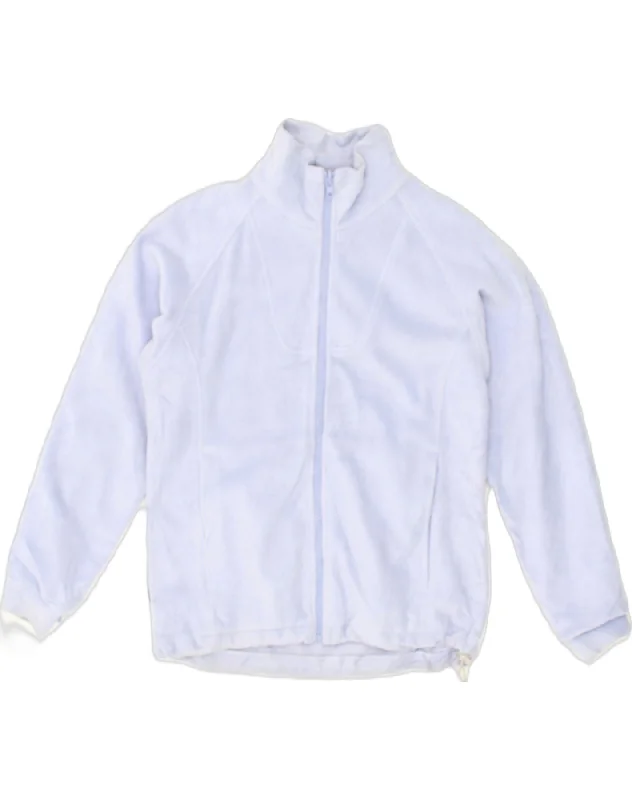 COLUMBIA Womens Fleece Jacket UK 10 Small Blue Polyester Faux Fur Fabric Real Fur Fabric Shearling Fabric
