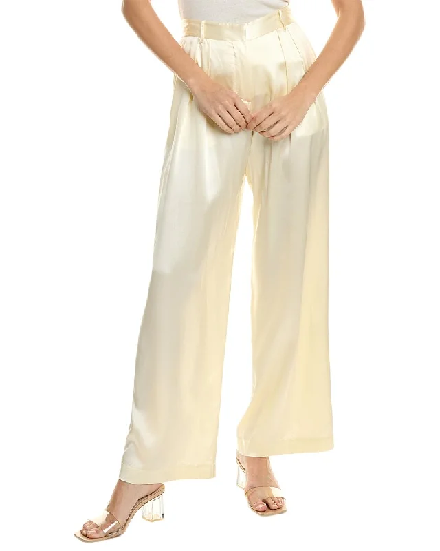 LoveShackFancy Emberlynn Silk Pant Modern Stretch Trousers