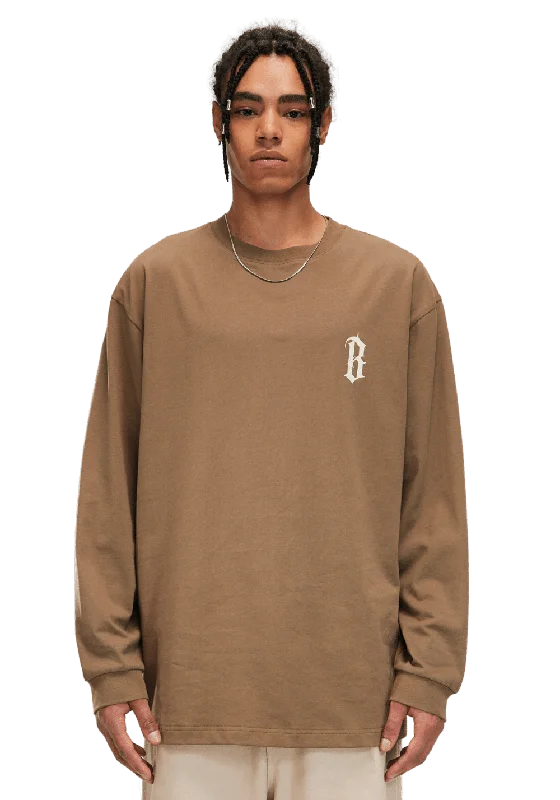 Gothic Font Logo Sweatshirt Hoodie with Frayed Bohemian Relaxed