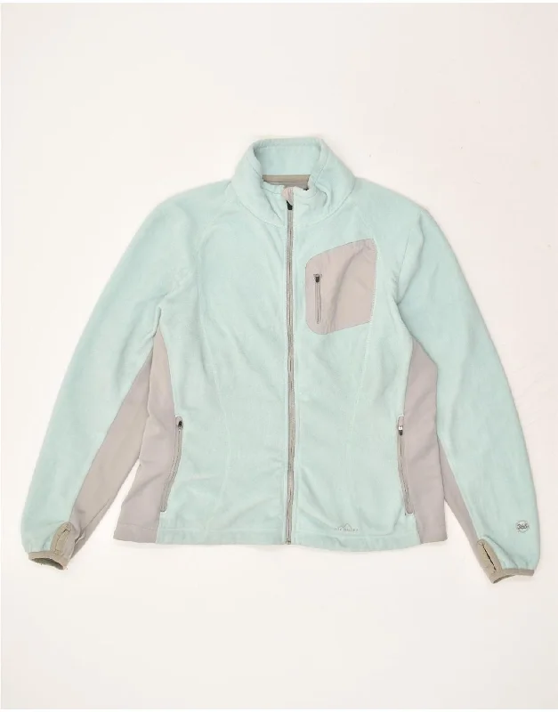 EDDIE BAUER Womens Fleece Jacket UK 20 2XL Green Colourblock Polyester Elasticated Jacket Padded Jacket Insulated Jacket