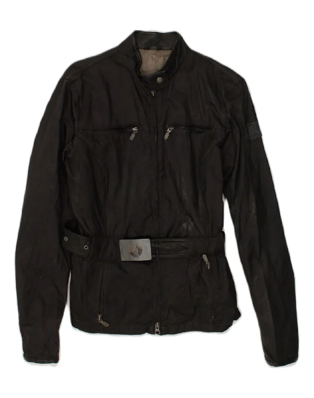 BELSTAFF Womens Utility Jacket IT 44 Medium Black Nylon Anorak Shell Jacket Lightweight Jacket