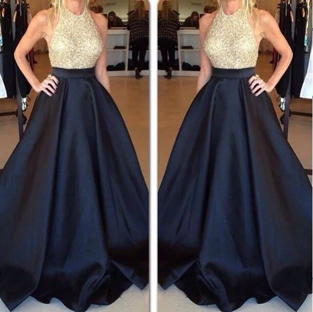 Halter Backless Evening Prom Dresses, Custom Evening Prom Dresses, 17012 Tunics Summer linen