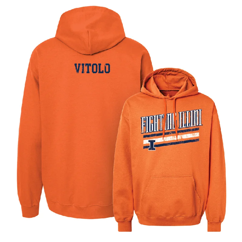 Orange Slant Hoodie  - Maddie Vitolo Hoodie with Belted Waist Structured Tailored
