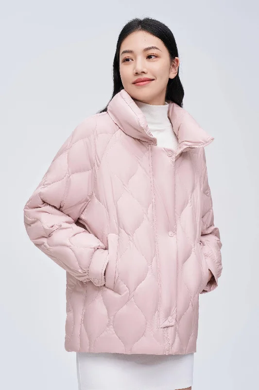 Women's Contrast Piping Weightless Down Jacket Appliqued Jacket Beaded Jacket Sequined Jacket