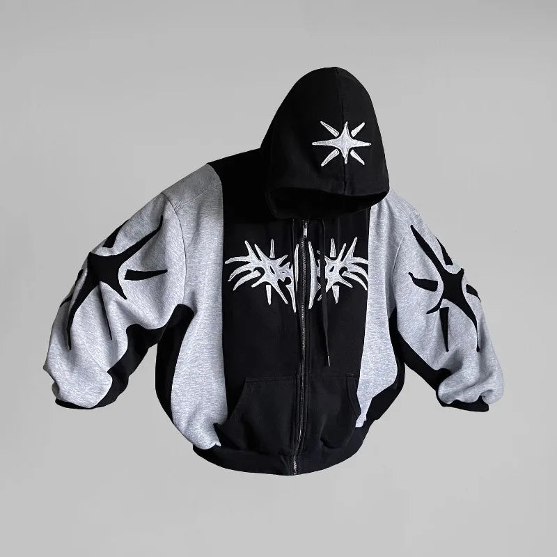 Advbridge Y2K vintage zip up hoodie Harajuku Patchwork Gothic streetwear Hip Hop Oversized Hoodie Men women Sweatshirt Fashion Casual Tops Hoodie with Bell Sleeves Flared Feminine Advbridge Y2K vintage zip up hoodie Harajuku Patchwork Gothic streetwear Hip Hop Oversized Hoodie Men women Sweatshirt Fashion Casual Tops Hoodie with Bell Sleeves Flared Feminine