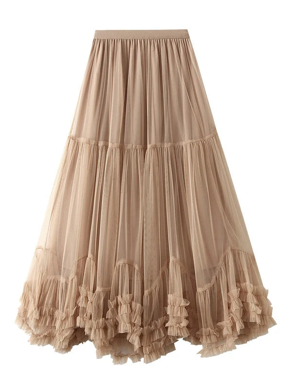 Big Swing Gauze Fungus Lace Skirt a-line skirt cut
