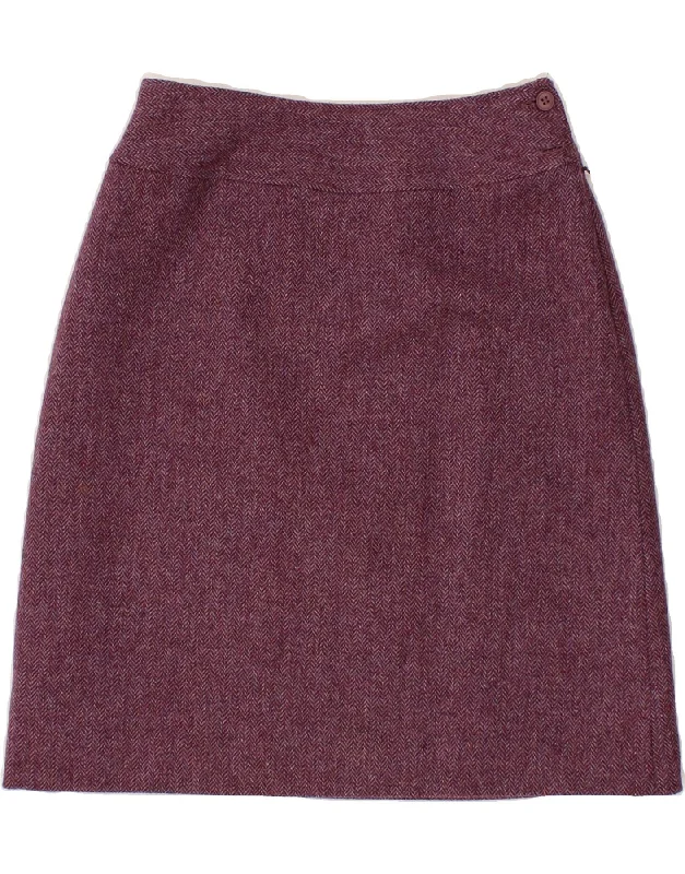 LAURA ASHLEY Womens A-Line Skirt UK 12 Medium W30 Burgundy Herringbone wool skirt warm LAURA ASHLEY Womens A-Line Skirt UK 12 Medium W30 Burgundy Herringbone wool skirt warm