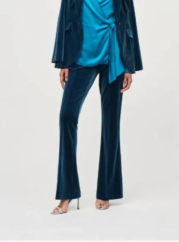 Velvet Flared Pull-On Pants In Nightfall High-Waist Jogger Pants