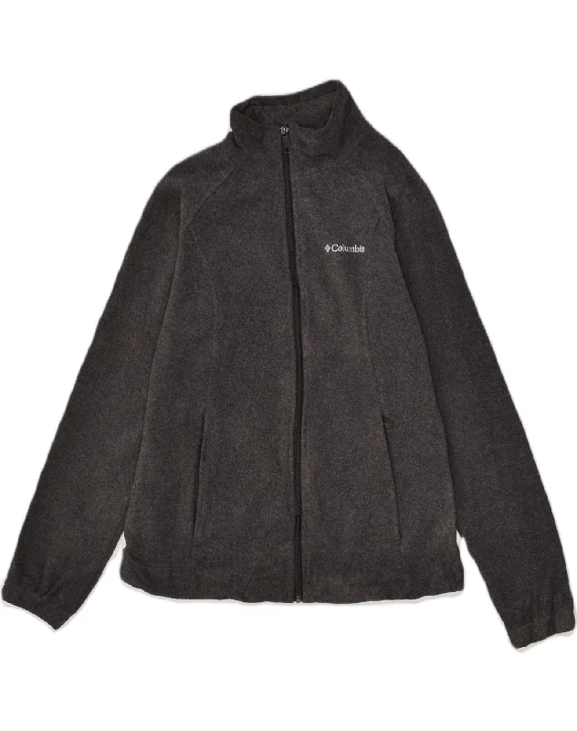 COLUMBIA Womens Fleece Jacket UK 14 Medium Grey Nylon Fabric Polyester Fabric Spandex Fabric