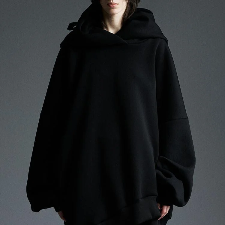 Neoprene Extra Large Hoodie Black Hoodie with Hem Elastic Stretchable Comfortable