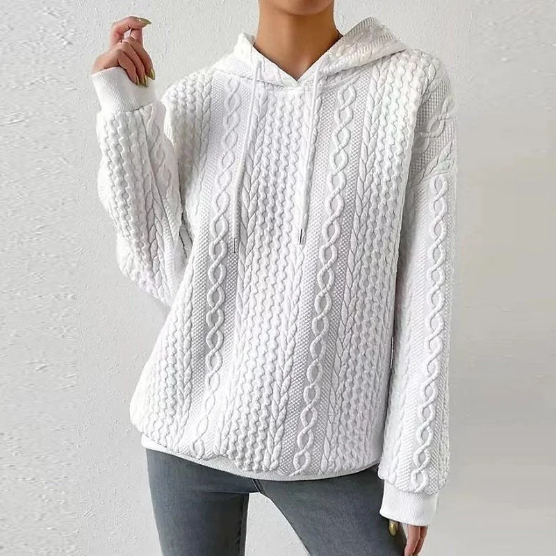 Wholesale Polyester Oversized Casual Jacquard Hoodies with Lace Up Long Sleeves Hoodie with Ribbed Neckline Snug Warm Wholesale Polyester Oversized Casual Jacquard Hoodies with Lace Up Long Sleeves Hoodie with Ribbed Neckline Snug Warm
