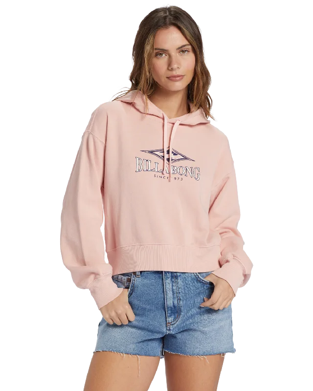 Women's Billabong All Time Crop Fleece Hoodie Hoodie with Thumb Holes Functional Cozy Women's Billabong All Time Crop Fleece Hoodie Hoodie with Thumb Holes Functional Cozy