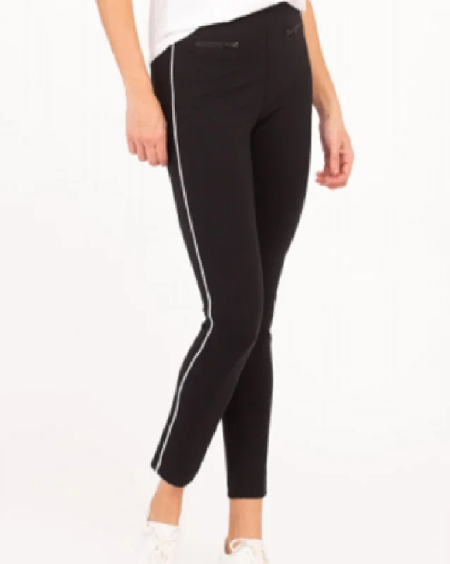 The Perfect Pant, Ankle Piped Skinny in Black Relaxed Lounge Trousers