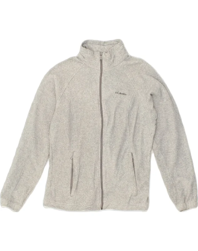 COLUMBIA Womens Fleece Jacket UK 16 Large Grey Polyester Cardigan Sweater Pullover