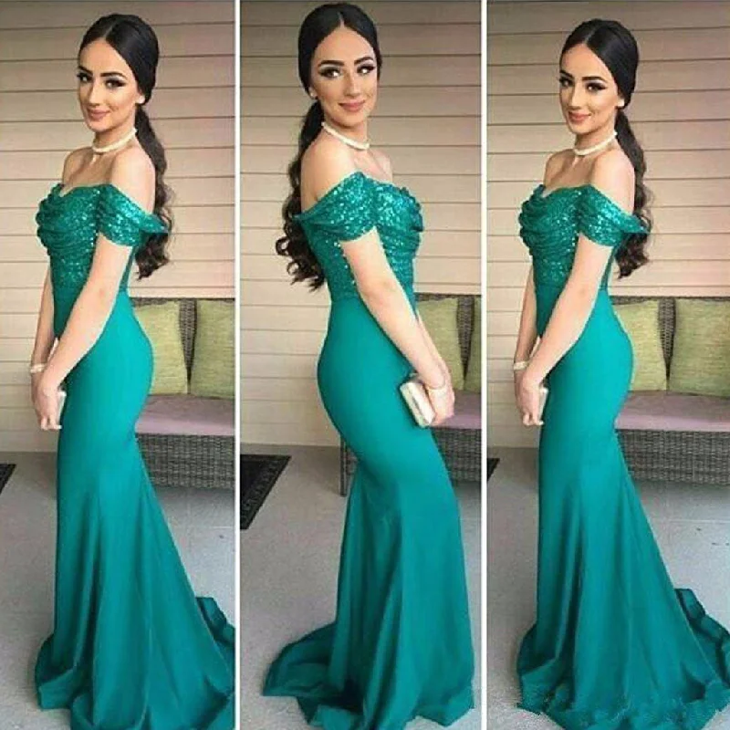Off Shoulder Sequin Turquoise Evening Prom Dresses, Long Mermaid Party Prom Dress, Custom Long Prom Dresses, Cheap Formal Prom Dresses, 17080 Tunics Velvet soft