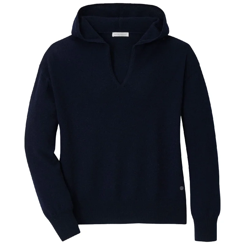 Womens Summer Cashmere Hoodie Navy - SS25 Hoodie with Rhinestones Sparkly Elegant