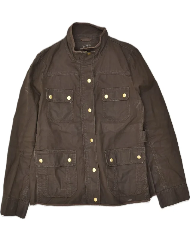 J. CREW Womens Boyfriend Fit Utility Jacket UK 14 Large Brown Cotton Belted Jacket Elasticated Jacket Padded Jacket