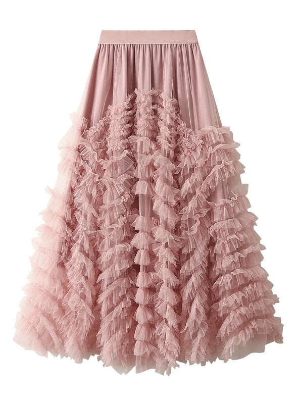 Women Mesh Slim Cake Skirt boho skirt vibe