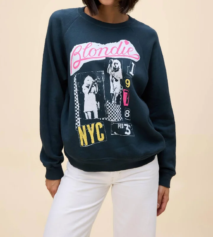Blondie Valentine Collage Vintage Sweatshirt In Vintage Black Hoodie with Gradient Ombre Colorful