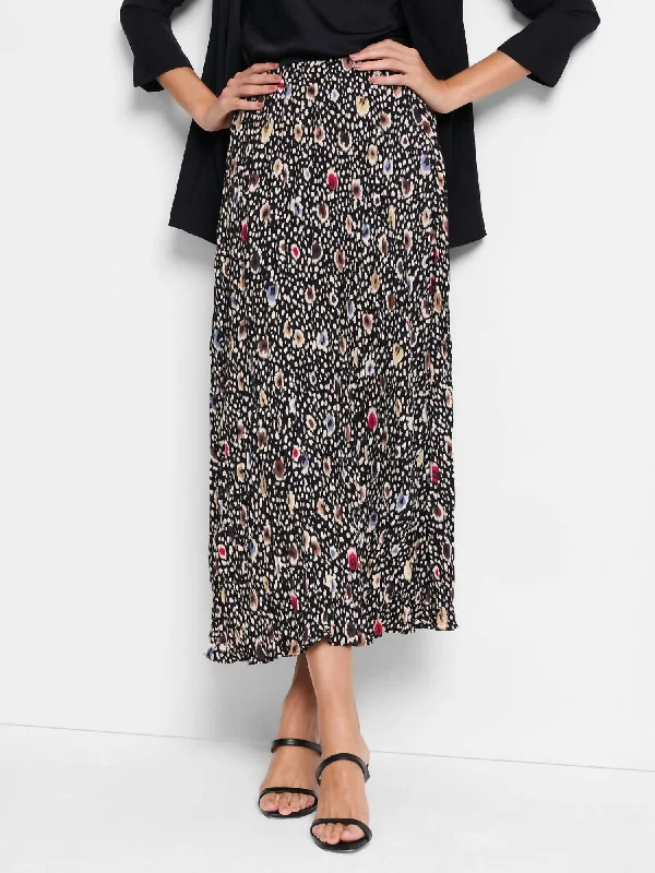 Spotted Dots Skirt In Black Multi patchwork skirt art