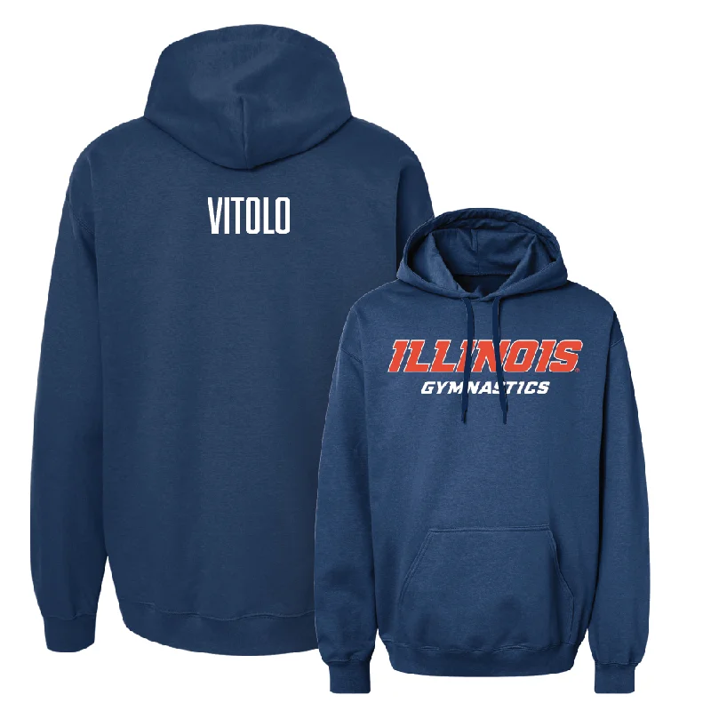 Navy Illinois Classic Hoodie - Maddie Vitolo Hoodie with Velcro Closure Adjustable Secure Navy Illinois Classic Hoodie - Maddie Vitolo Hoodie with Velcro Closure Adjustable Secure