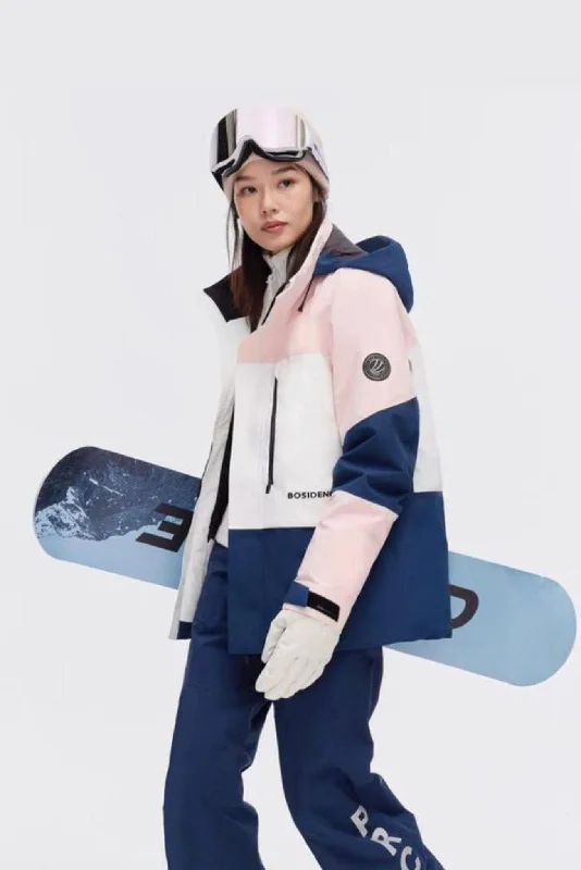Colourblock Goose Down Ski Jacket Ribbed Jacket Pleated Jacket Ruffled Jacket