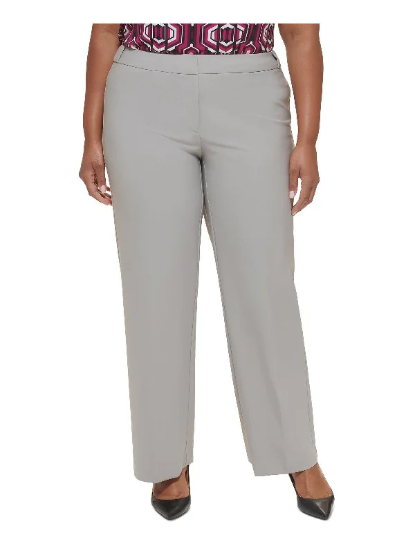 Plus Womens Suit Separate Office Dress Pants Comfortable Fleece Pants
