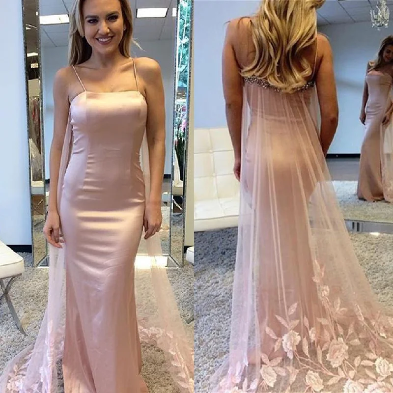 Sexy Prom Dress, Spaghetti Straps Prom Dress, Soft Satin Prom Dress, Beaded Prom Dress, Applique Prom Dress, Backless Prom Dress, KX111 Tunics Exclusive limited