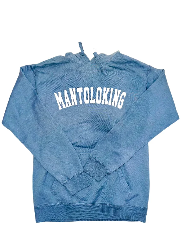 Stonewashed Denim Blue Mantoloking Hooded Sweatshirt Hoodie with Zipper Versatile Modern