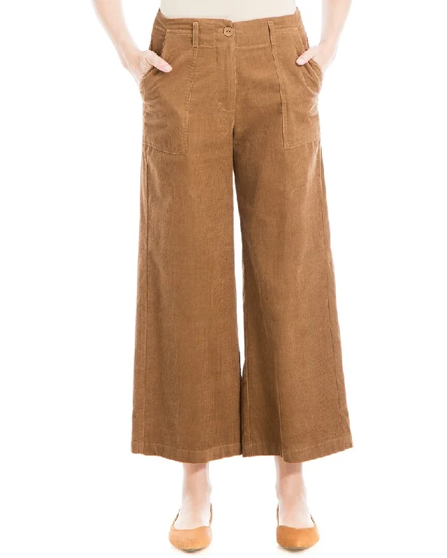 Max Studio Crop Wide Leg Corduroy Pant Cozy Fitted Pants