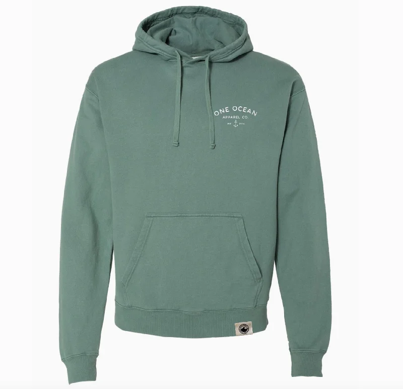 D One Ocean Apparel Co. Wave Hoodie Hoodie with Snap Buttons Easy Quick