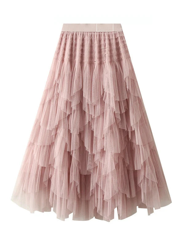 Women Irregular Gauze Skirt lace skirt romantic