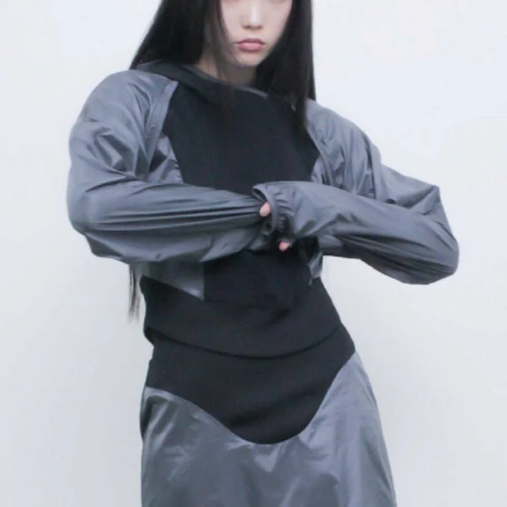 2-way Hoodie Bolero Hoodie Sweatshirt Pullover