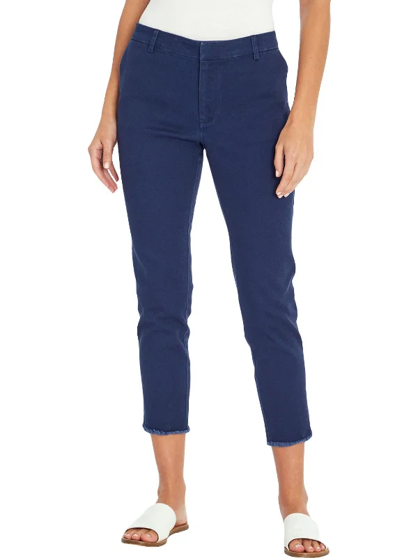 Sonoma Womens Raw Hem Mid-Rise Cropped Pants Casual Yoga Pants