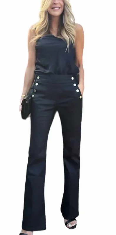 Ellen Pants In Black Stripe Casual Yoga Pants