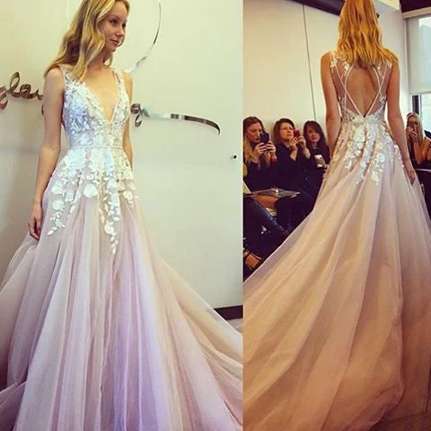 Sexy Open Back Lace Evening Prom Dresses, Deep V Neckline Party Prom Dress, Custom Long Prom Dresses, Cheap Formal Prom Dresses, 17082 Tunics Fleece cozy